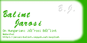 balint jarosi business card